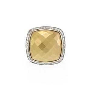 RARE David Yurman 14mm Albion ring with gold dome. Size 6